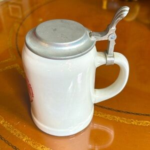 Vtg Zinn Pewter Lid German Beer Stein Mug